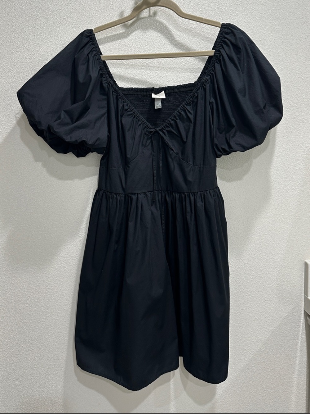 a new day Black Puff-Sleeve Mini Dress